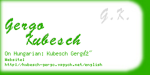 gergo kubesch business card